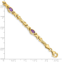 10K Yellow Gold 4 Stone Amethyst Bracelet - 0.45 Carats Total Amethyst Weight by Oro Pregiato