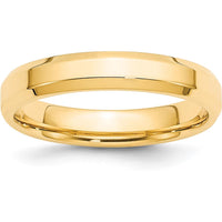 10K Yellow Gold 4mm Beveled Edge Comfort Fit Wedding Band