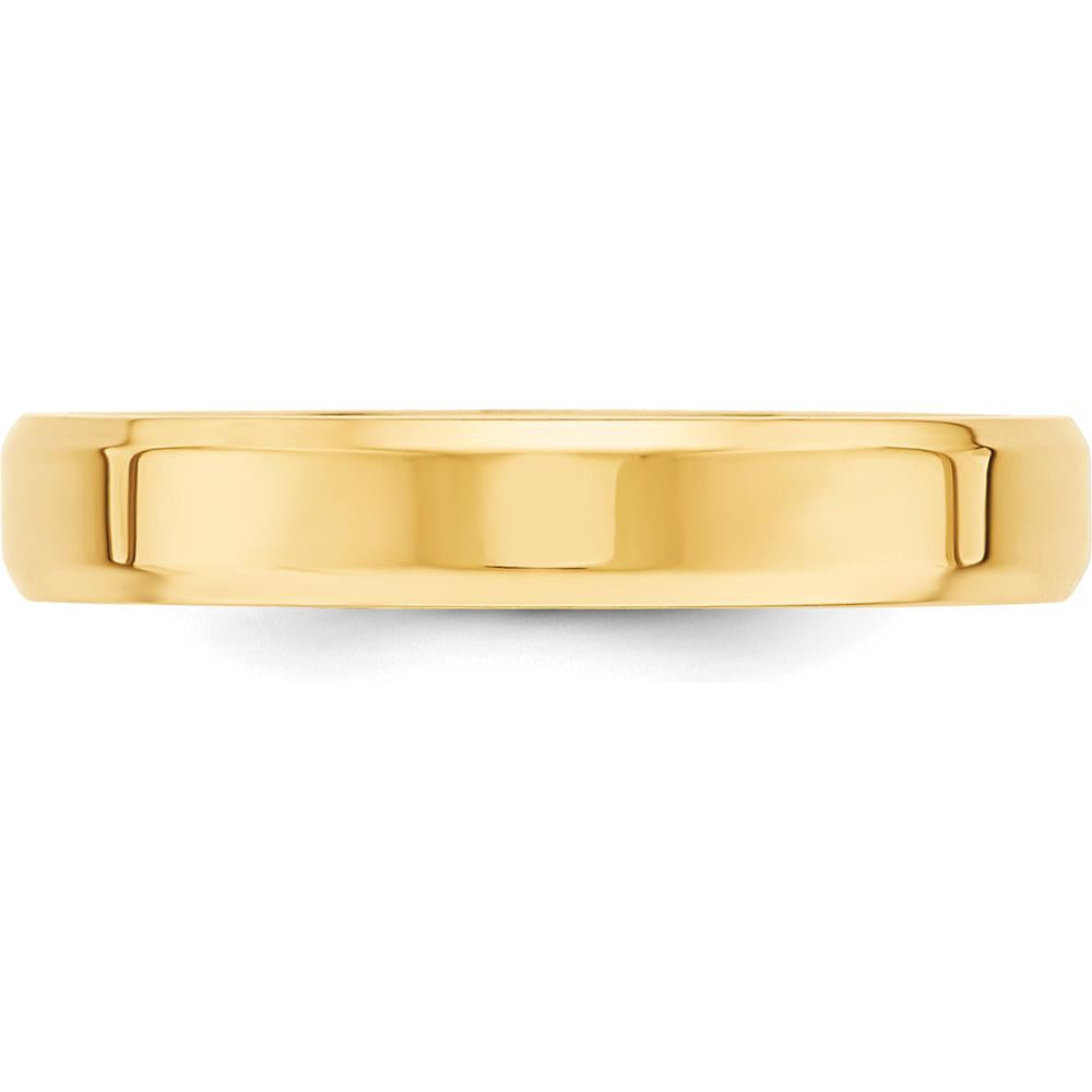 10K Yellow Gold 4mm Beveled Edge Comfort Fit Wedding Band