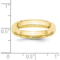 10K Yellow Gold 4mm Beveled Edge Comfort Fit Wedding Band