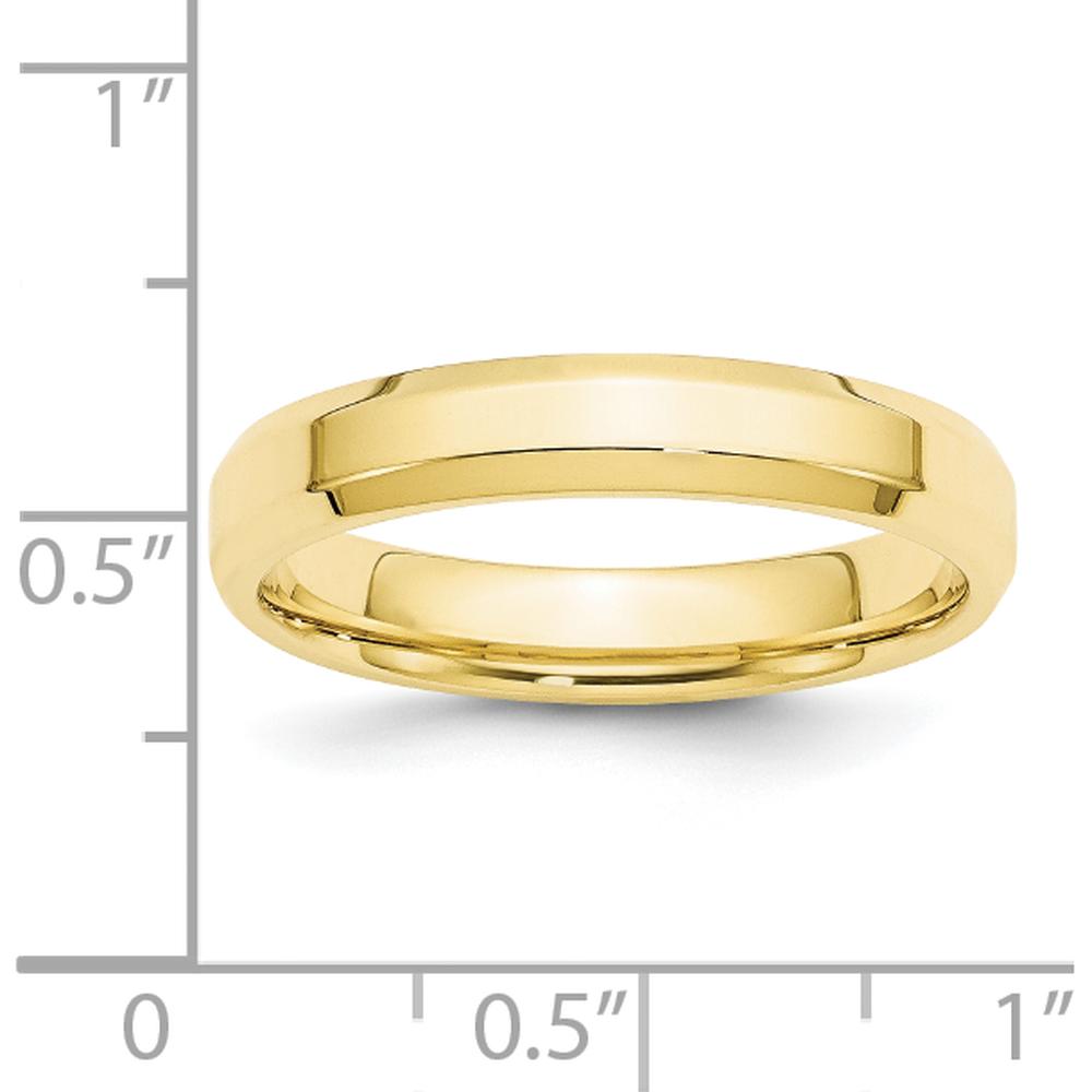 10K Yellow Gold 4mm Beveled Edge Comfort Fit Wedding Band