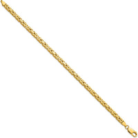 10K Yellow Gold 4mm Byzantine Chain Bracelet with Lobster Clasp - 8"