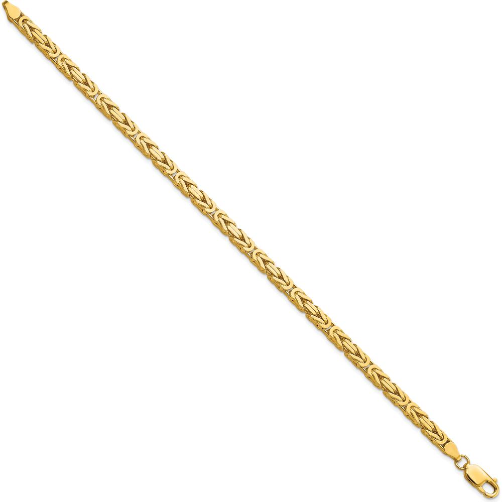 10K Yellow Gold 4mm Byzantine Chain Bracelet with Lobster Clasp - 8"