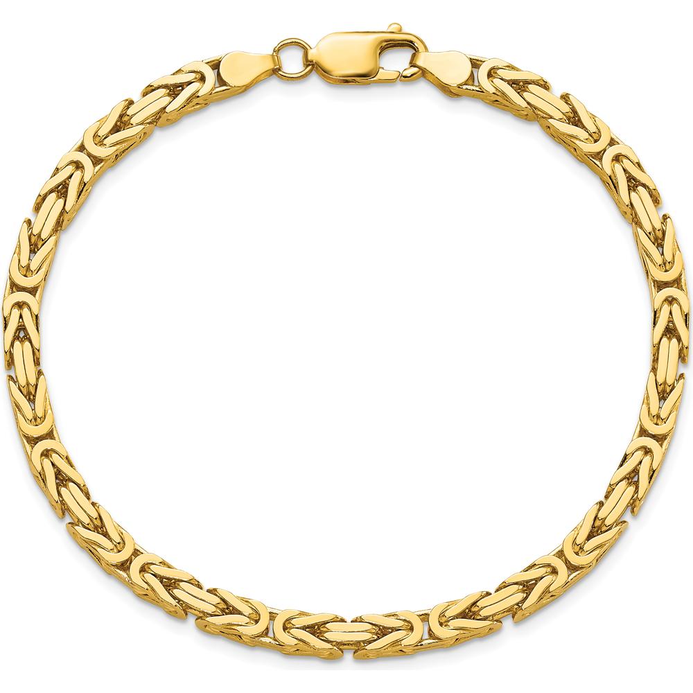 10K Yellow Gold 4mm Byzantine Chain Bracelet with Lobster Clasp - 8"