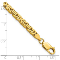 10K Yellow Gold 4mm Byzantine Chain Bracelet with Lobster Clasp - 8"