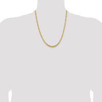 10K Yellow Gold 4mm Byzantine Chain Necklace - 22"
