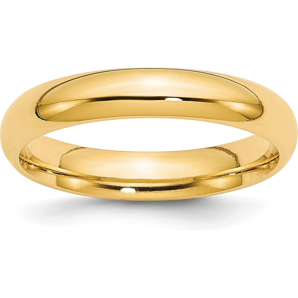 10K Yellow Gold 4mm Comfort Fit Polished Wedding Band Size 8