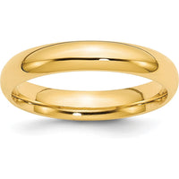 10K Yellow Gold 4mm Comfort Fit Wedding Band - Size 11