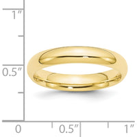 10K Yellow Gold 4mm Comfort Fit Wedding Band - Size 7.5