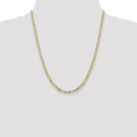 10K Yellow Gold 4mm Concave Open Figaro Chain Necklace - 22"
