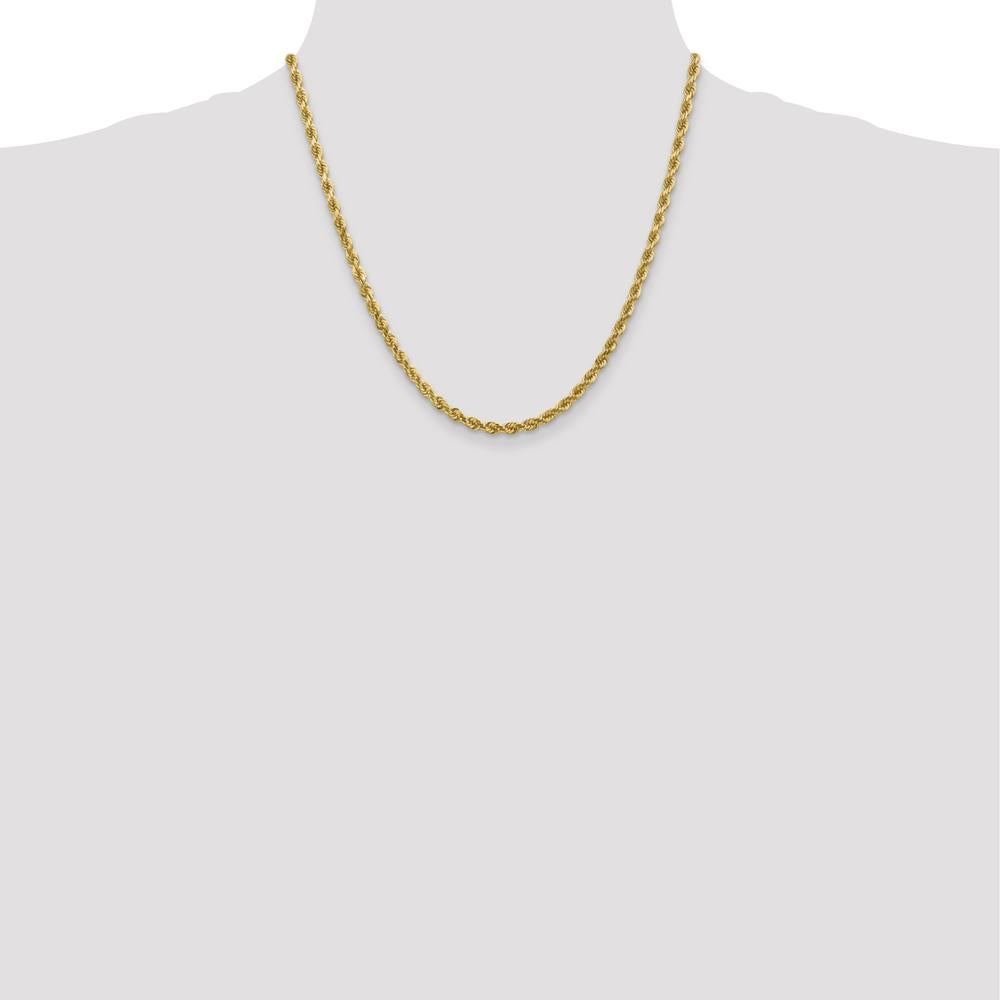 10K Yellow Gold 4mm Diamond-Cut Rope Chain - 20" with Lobster Clasp