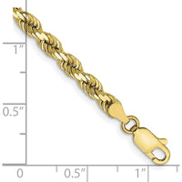 10K Yellow Gold 4mm Diamond-Cut Rope Chain Bracelet - 9"