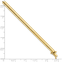 10K Yellow Gold 4mm Domed Omega Bracelet - 7" Length