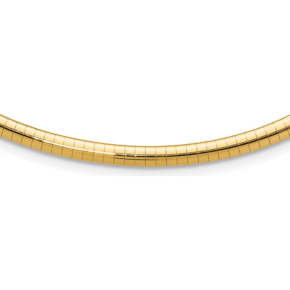10K Yellow Gold 4mm Domed Omega Necklace