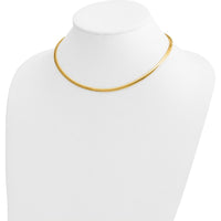 10K Yellow Gold 4mm Domed Omega Necklace