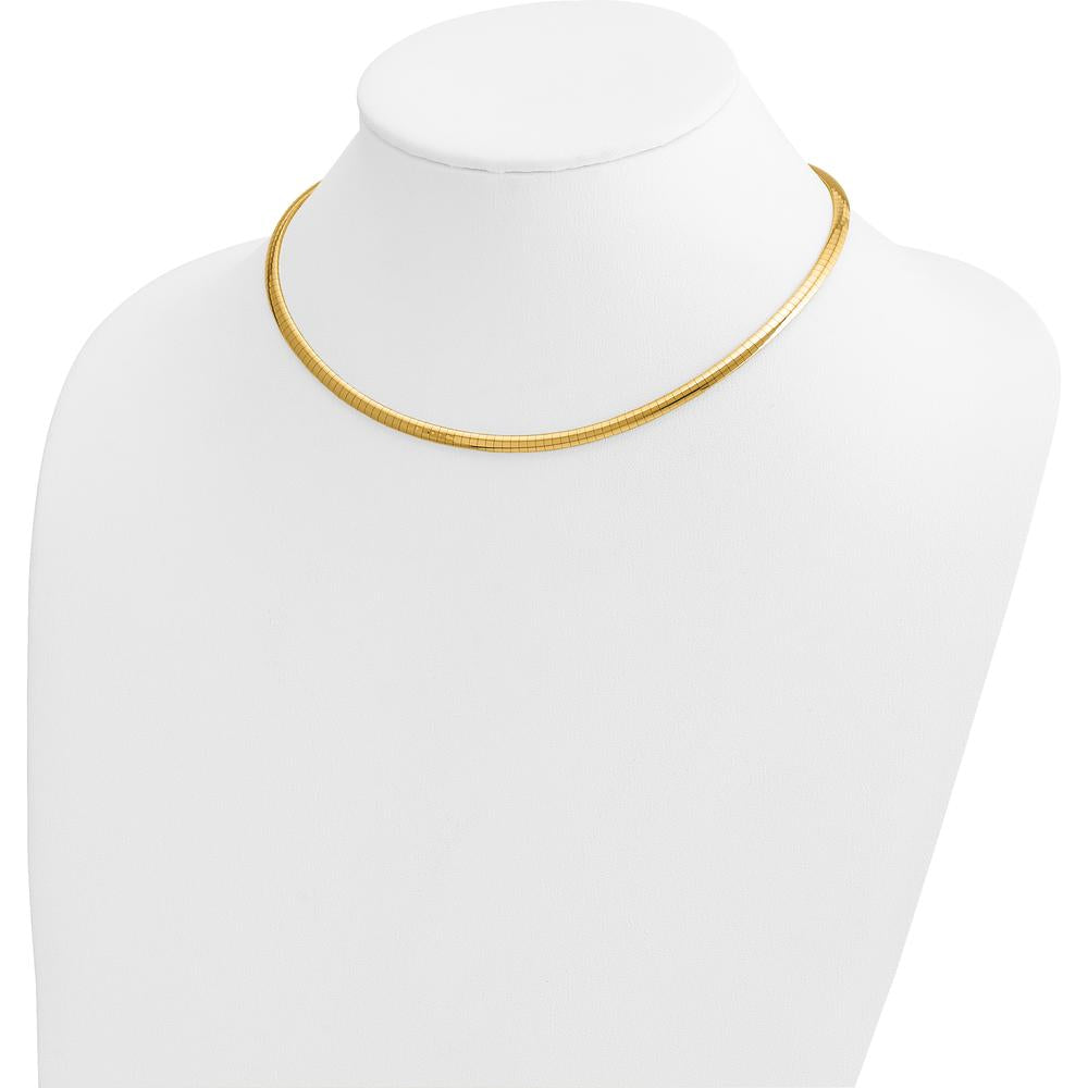 10K Yellow Gold 4mm Domed Omega Necklace