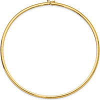 10K Yellow Gold 4mm Domed Omega Necklace