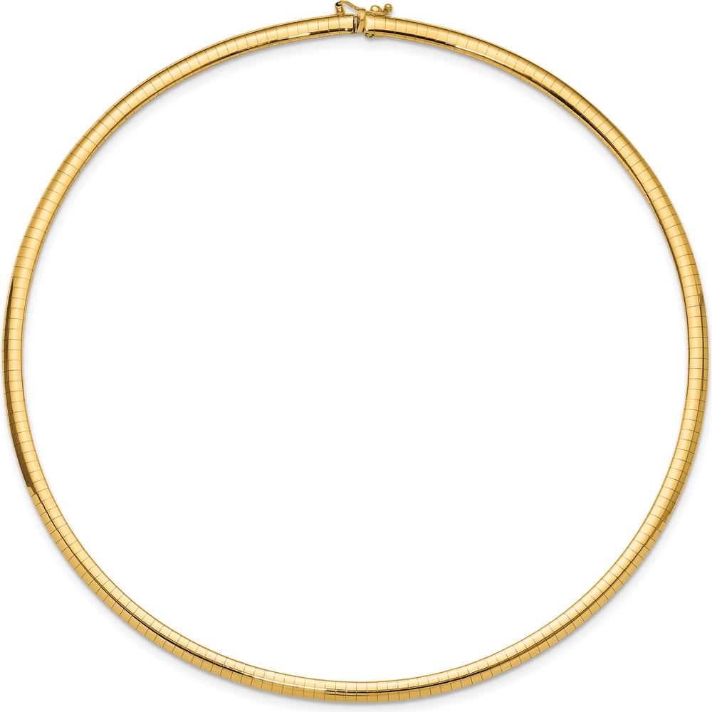 10K Yellow Gold 4mm Domed Omega Necklace