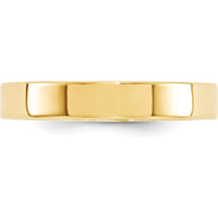 10K Yellow Gold 4mm Flat Comfort Fit Wedding Band - Polished Finish, Size 11.5