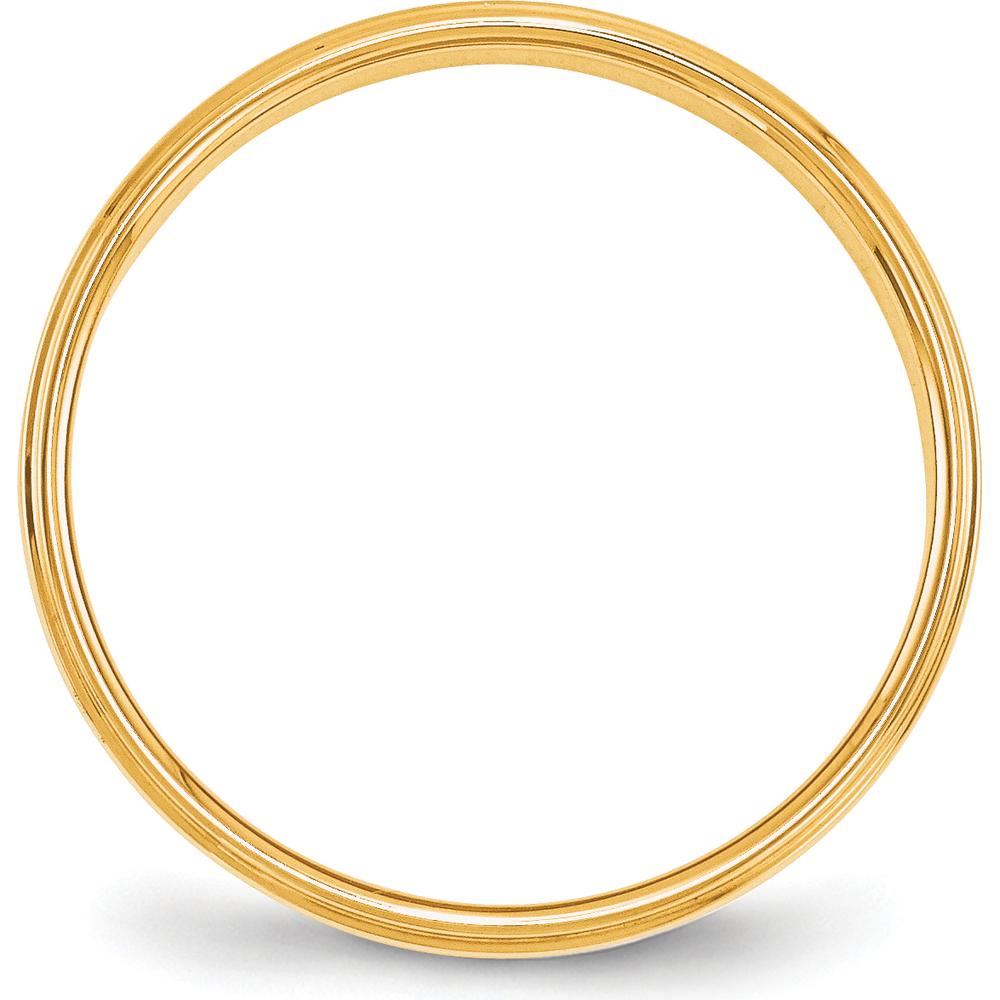 10K Yellow Gold 4mm Flat Wedding Band with Step-Down Edge - Size 9