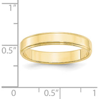 10K Yellow Gold 4mm Flat Wedding Band with Step-Down Edge - Size 9