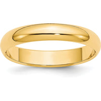 10K Yellow Gold 4mm Half Round Wedding Band Size 13 - Polished Finish
