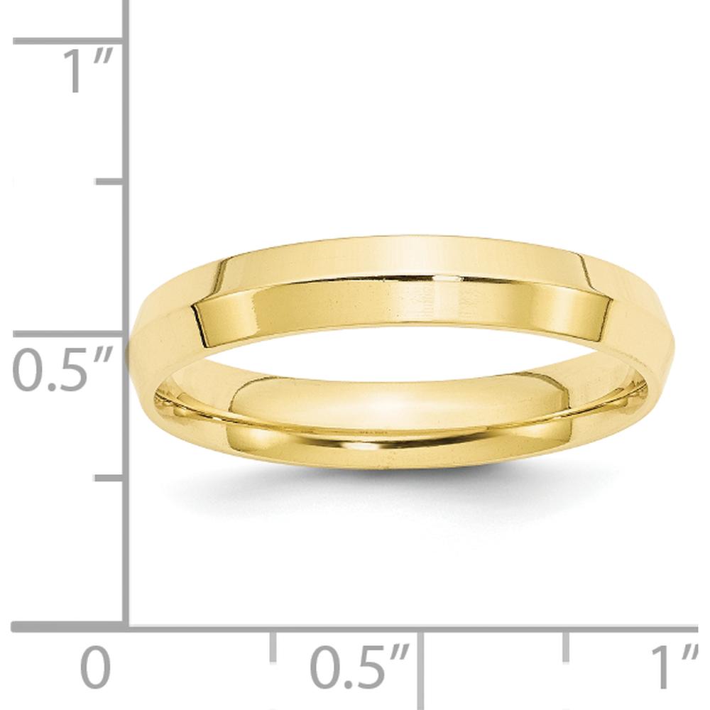 10K Yellow Gold 4mm Knife Edge Comfort Fit Wedding Band - Size 12.5