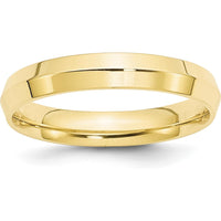 10K Yellow Gold 4mm Knife Edge Comfort Fit Wedding Band - Size 9
