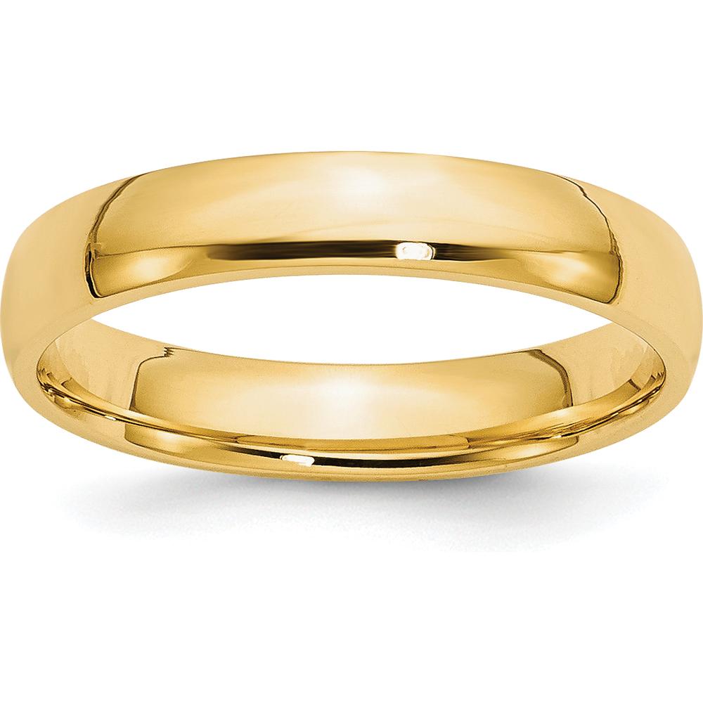 10K Yellow Gold 4mm Lightweight Comfort Fit Wedding Band - Size 12