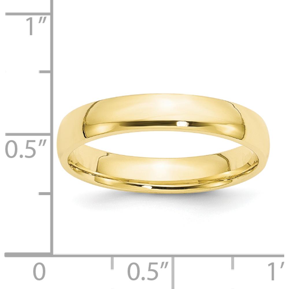 10K Yellow Gold 4mm Lightweight Comfort Fit Wedding Band - Size 8