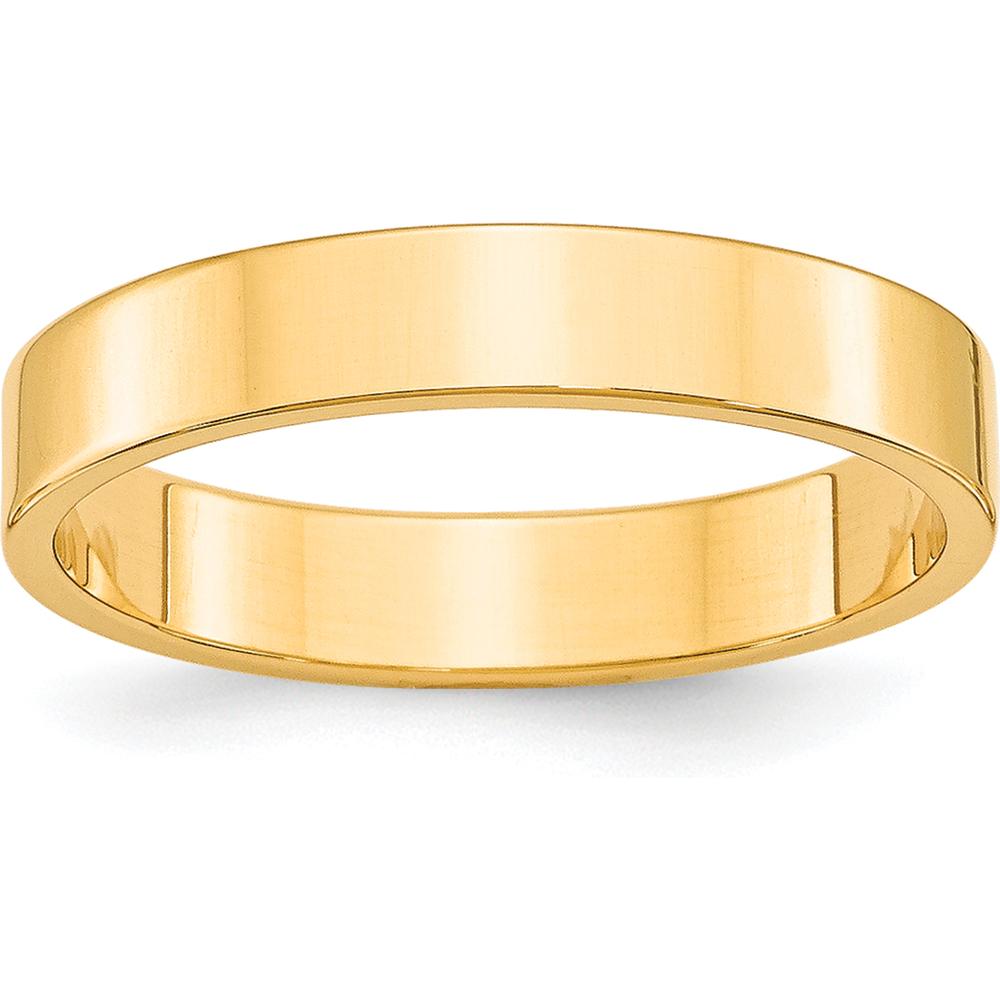 10K Yellow Gold 4mm Lightweight Flat Wedding Band