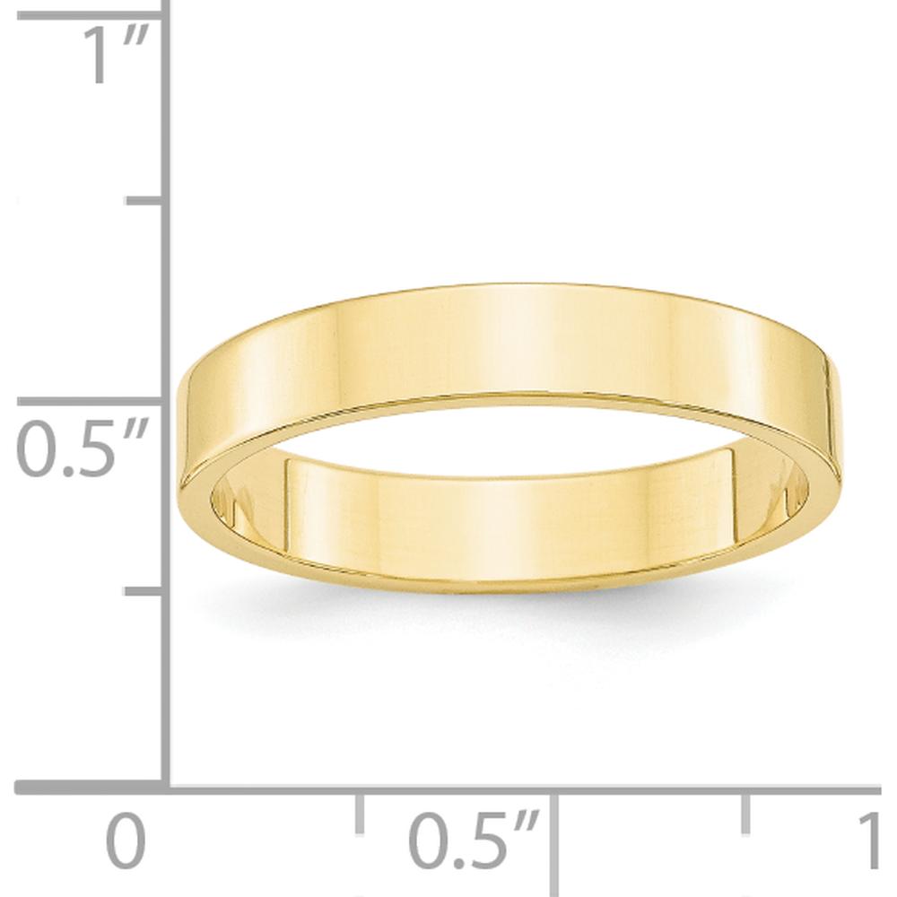 10K Yellow Gold 4mm Lightweight Flat Wedding Band