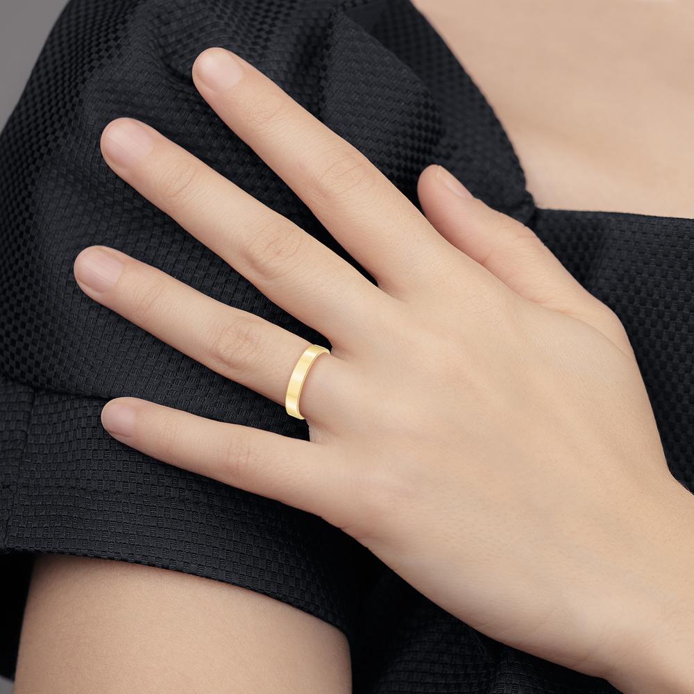 10K Yellow Gold 4mm Lightweight Flat Wedding Band