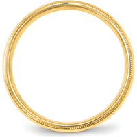 10K Yellow Gold 4mm Milgrain Comfort Fit Wedding Band - Size 8.5