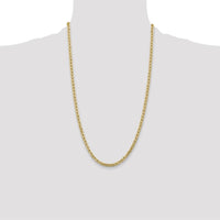 10K Yellow Gold 4mm Semi-Solid Anchor Chain Necklace - 26"