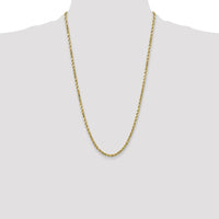 10K Yellow Gold 4mm Semi-Solid Diamond-Cut Rope Chain - 26"