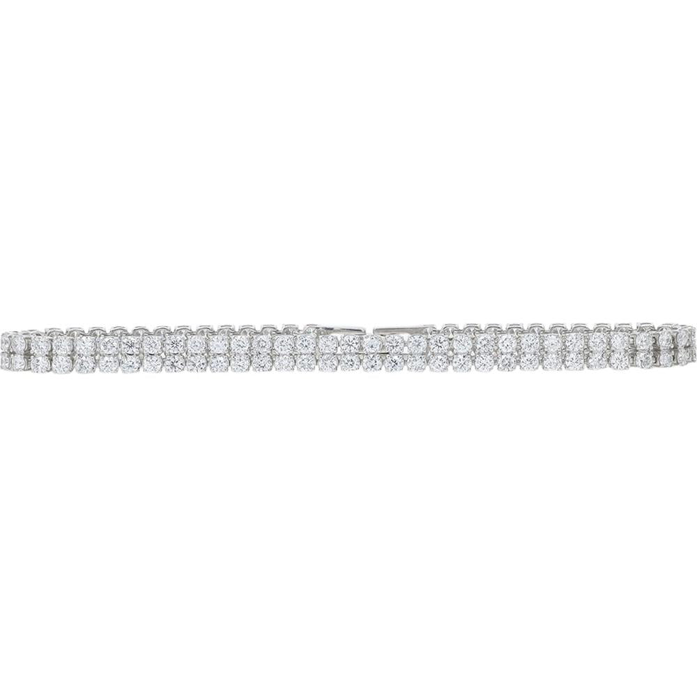 10K Yellow Gold 5.10 Carat Total Weight Lab Grown Diamond Tennis Bracelet - White Gold Setting