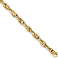 10K Yellow Gold 5.1mm Hand-Polished Fancy Link Chain Bracelet - 8.5"