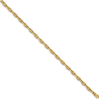 10K Yellow Gold 5.1mm Hand-Polished Fancy Link Chain Bracelet - 8.5"