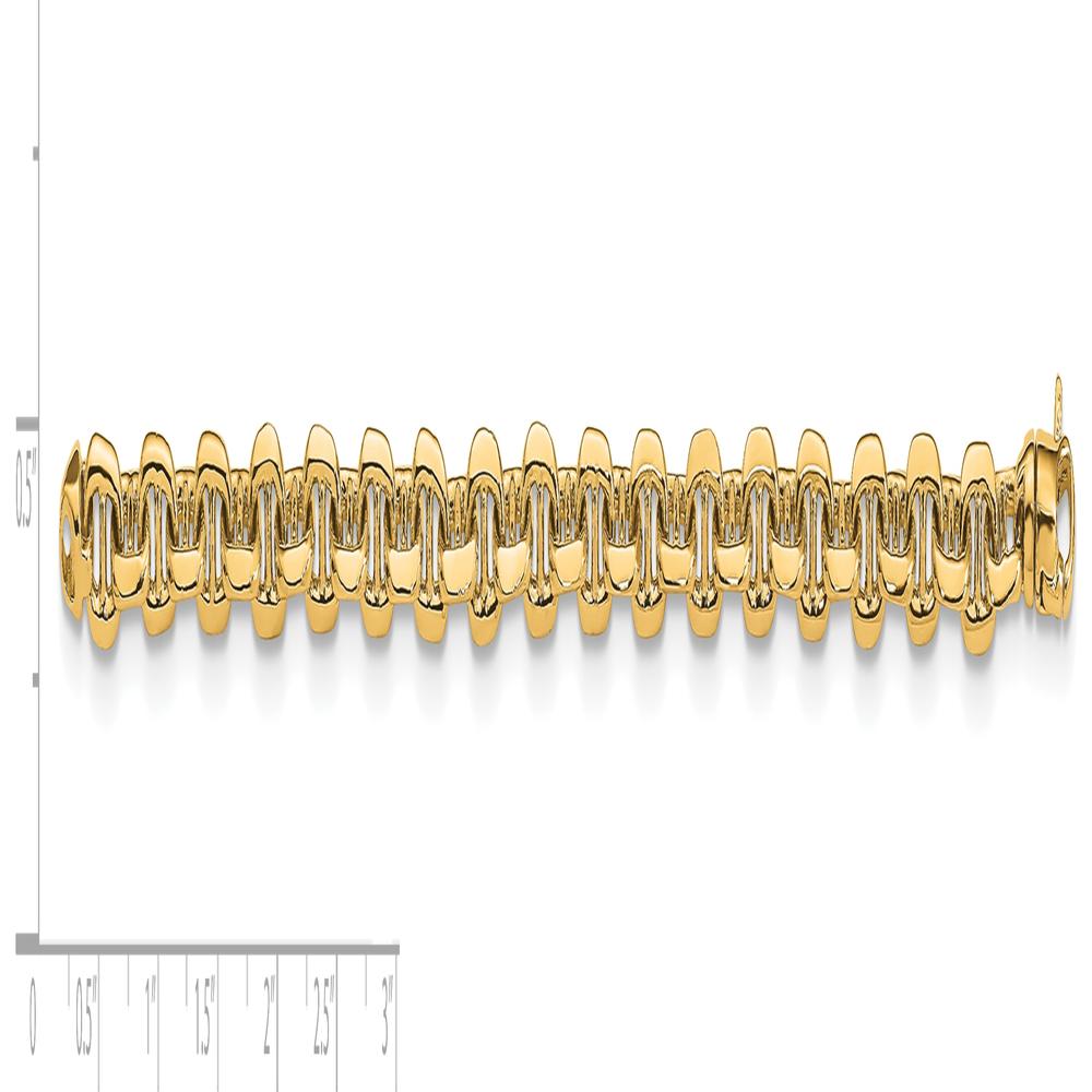 10K Yellow Gold 5.1mm Hand-Polished Fancy Link Chain Bracelet - 8.5"