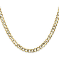 10K Yellow Gold 5.25mm Open Concave Curb Chain Necklace - 20"