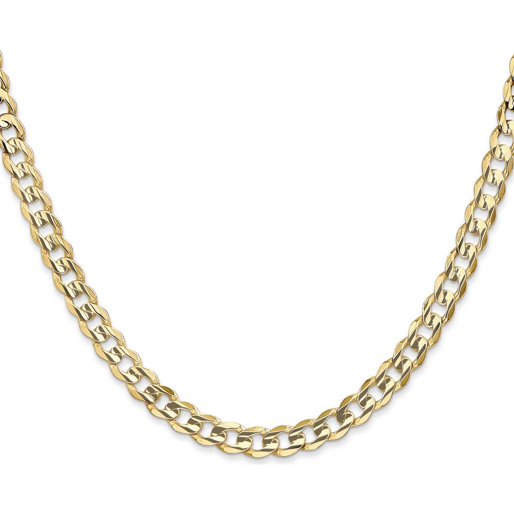 10K Yellow Gold 5.25mm Open Concave Curb Chain Necklace - 20"