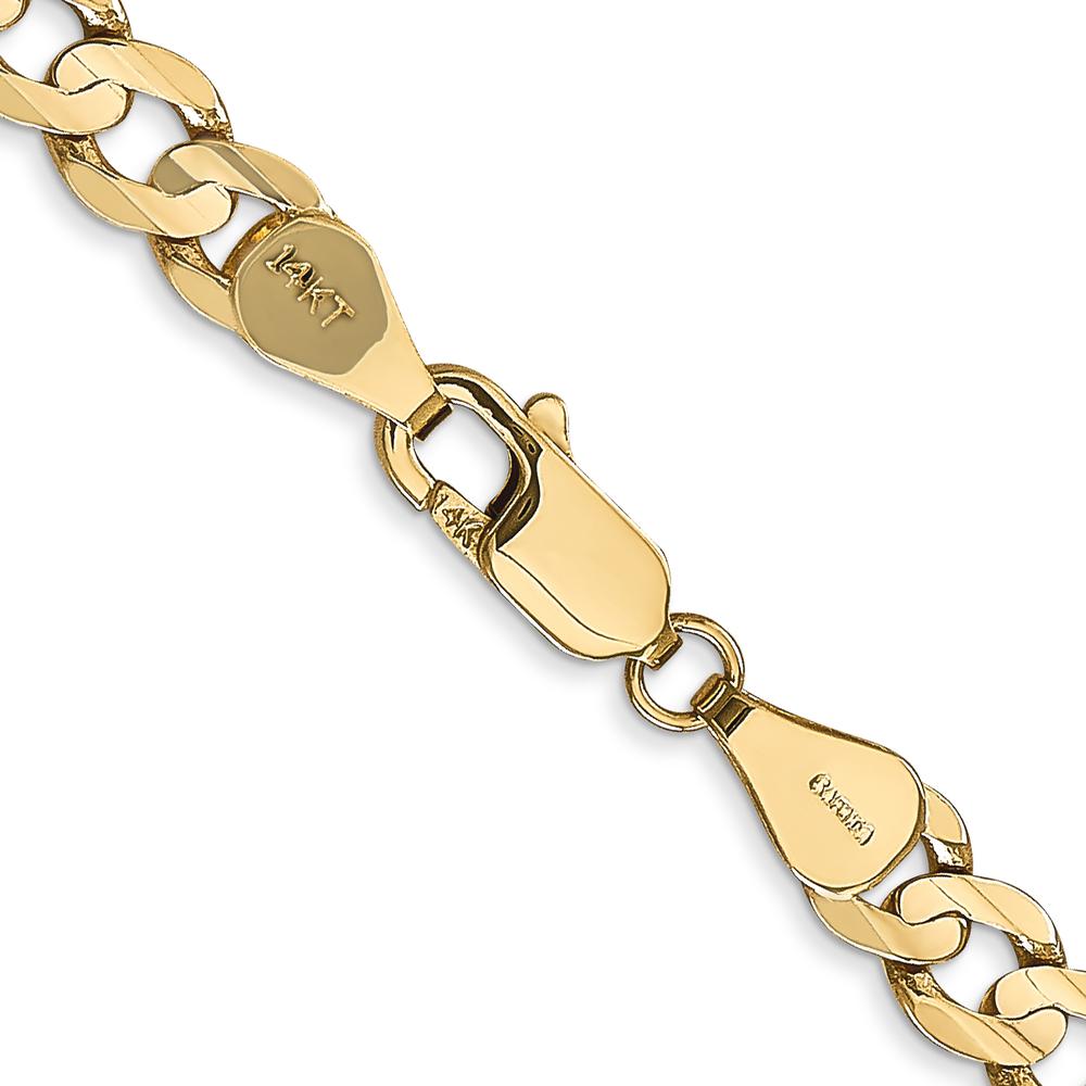 10K Yellow Gold 5.25mm Open Concave Curb Chain Necklace - 20"