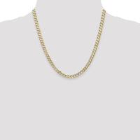 10K Yellow Gold 5.25mm Open Concave Curb Chain Necklace - 20"