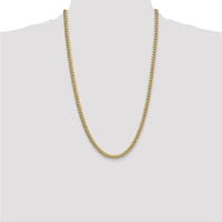10K Yellow Gold 5.25mm Semi-Solid Miami Cuban Chain Necklace - 26"