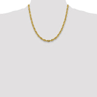 10K Yellow Gold 5.4mm Semi-Solid Rope Chain Necklace - 20"