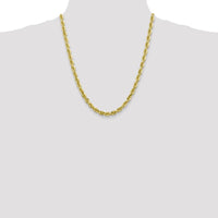 10K Yellow Gold 5.5mm Diamond-Cut Rope Necklace - 22"