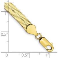 10K Yellow Gold 5.5mm Herringbone Chain Bracelet - Polished Finish, 8" Length