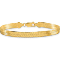10K Yellow Gold 5.5mm Herringbone Chain Bracelet - Polished Finish, 8" Length