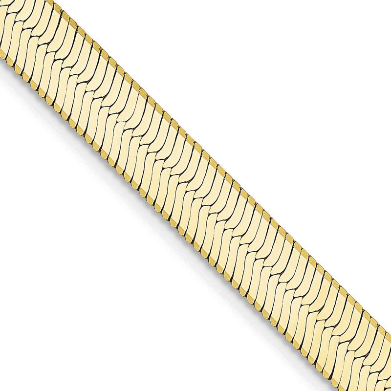 10K Yellow Gold 5.5mm Polished Herringbone Chain Necklace - 16"